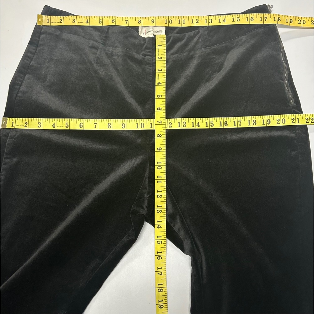 Anthropologie Womens Velvet Flare Pants Size 16 Black High Rise Whimsigoth Boho - Picture 7 of 8